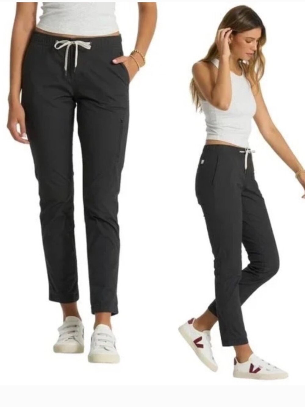 Vuori Womens Ripstop Pant Long Charcoal Dark Gray Organic Cotton